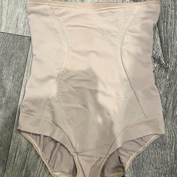 Womens Tan High Waisted Waist Trainer Spandex Slimming Shapewear Tummy Control - Picture 1 of 4